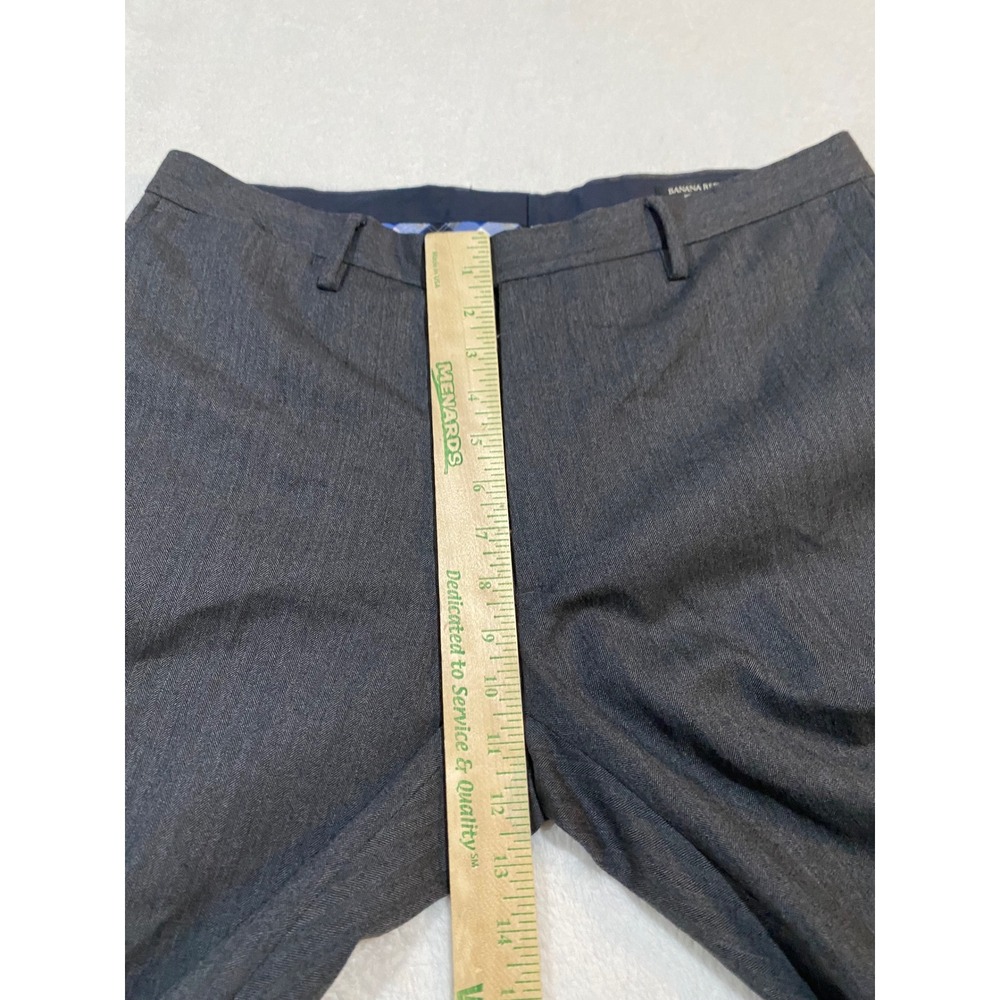 Banana Republic Mens 33x30(28?) Modern Slim Fit Wool Herringbone Pants Charcoal - Picture 4 of 9